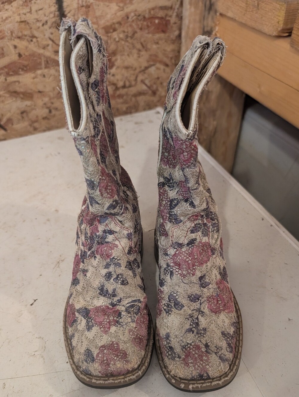 Kids Sparkly Purple Cowboy Boots